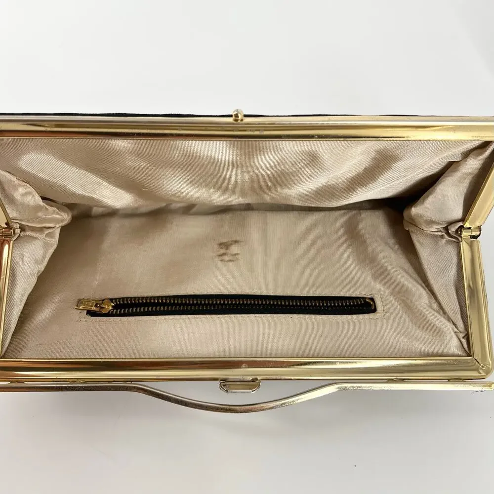 60s black clutch evening bag 1960s vintage